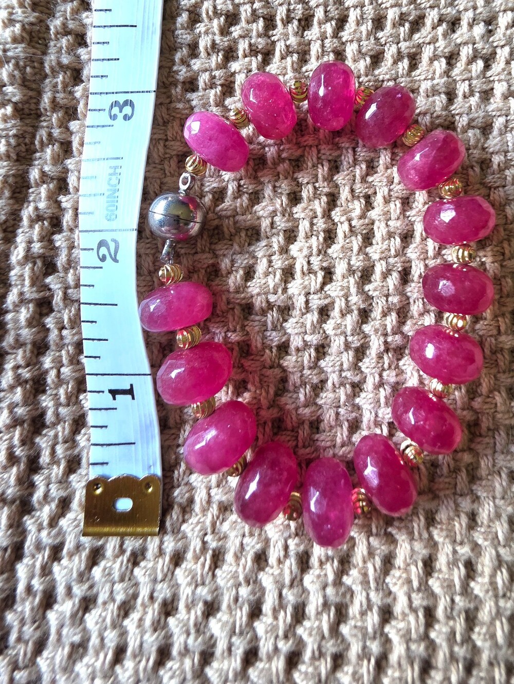 Vintage Crackle Dyed Quartz Bead Necklace And Bracelet. - Picture 4 of 8